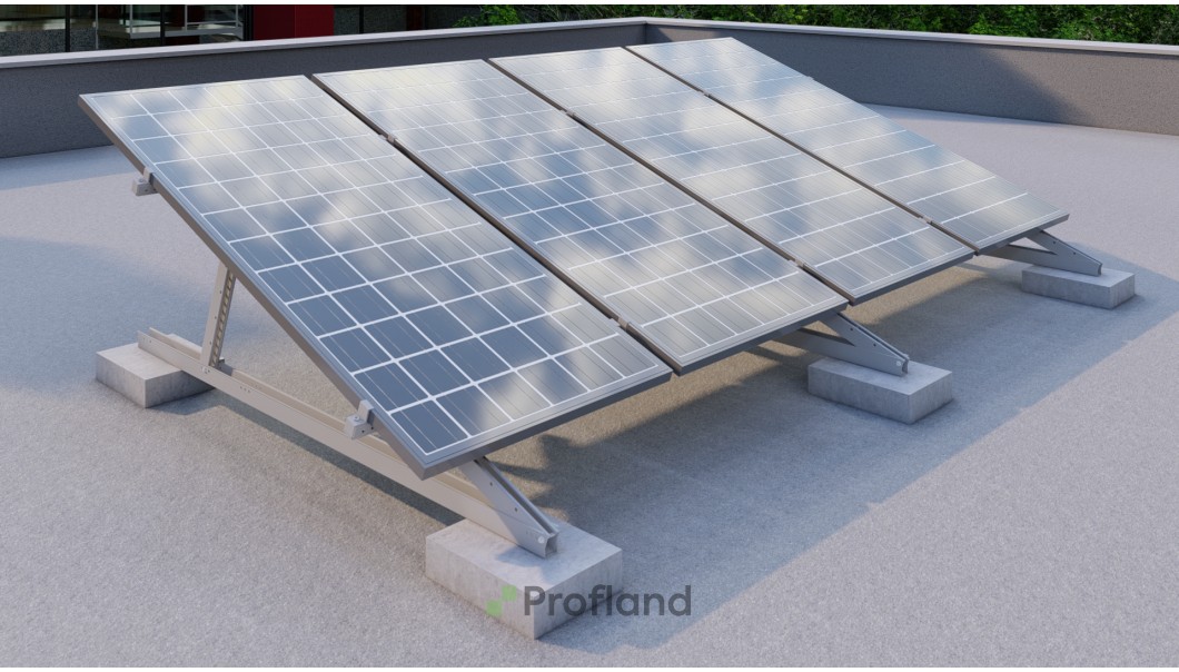 Подконструкция для монтажа солнечных панелей на плоскую крышу - завод Профленд